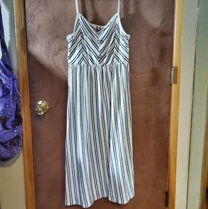 Striped Summer Dress (Navy Blue & White)